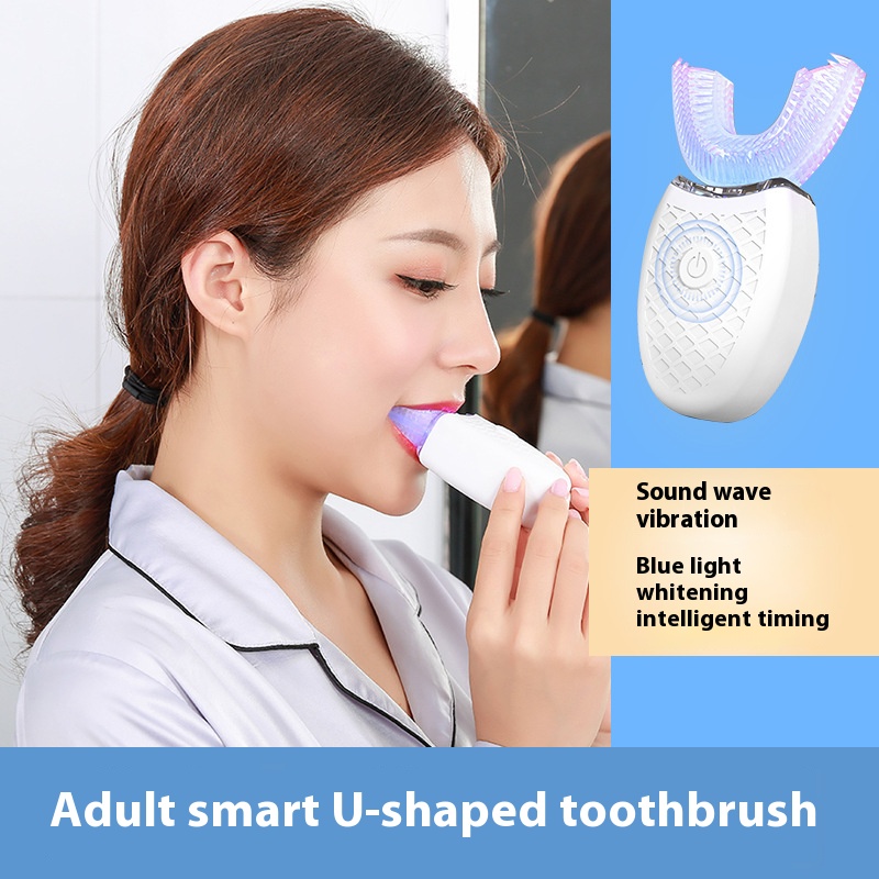 Teeth Whitening Kit - 성인용 전동 U자형 칫솔 - 부드러운