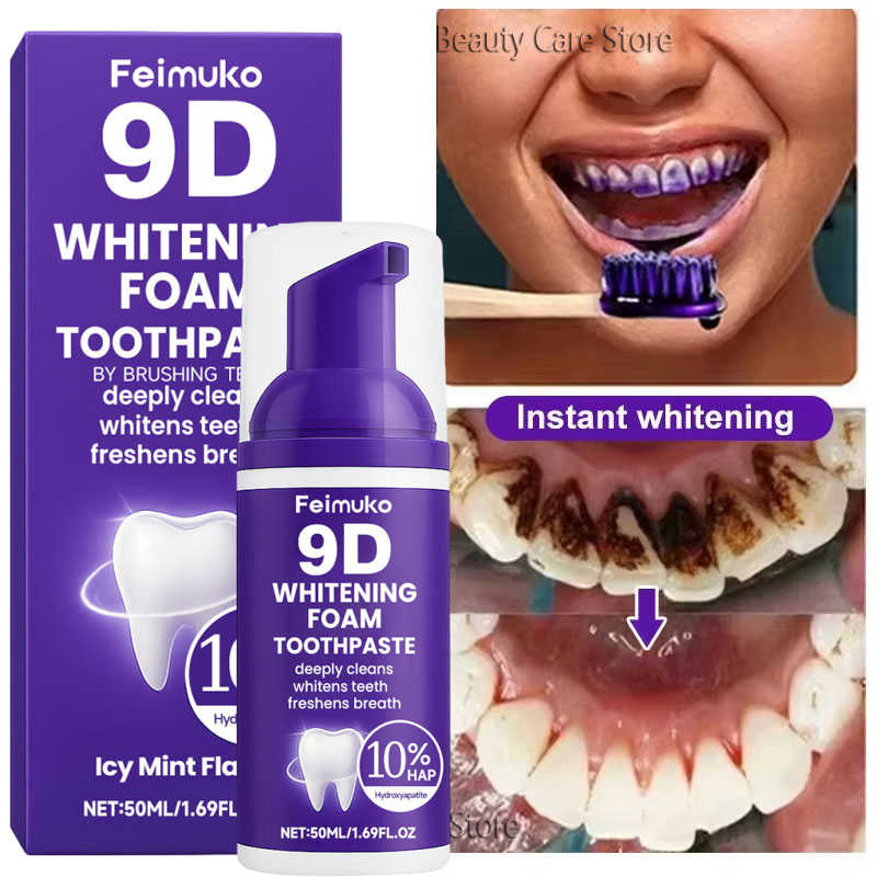Teeth Whitening That Works - 9D 퍼플 치아 미백 치약 무스,