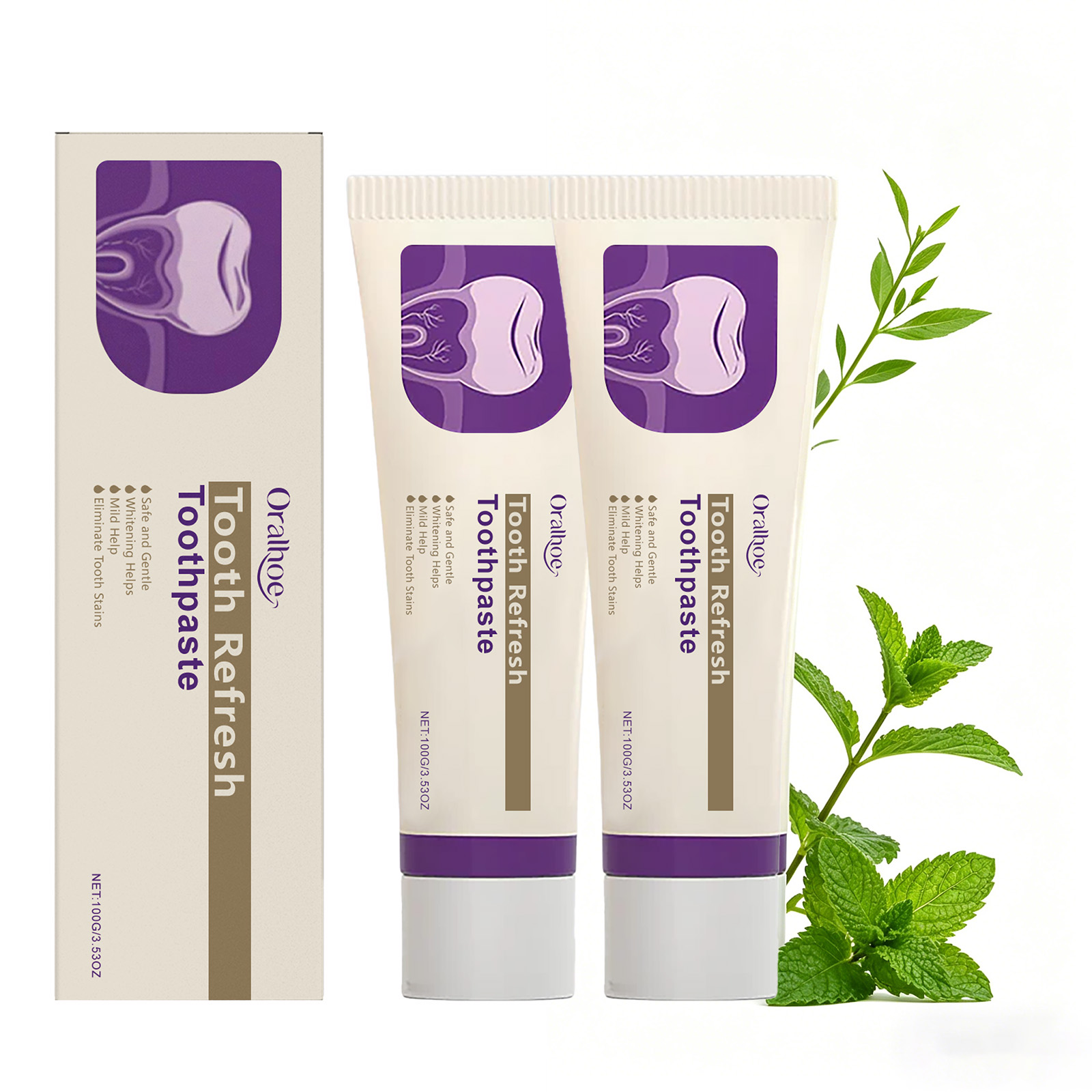 Teeth Whitening That Works - 치아 화이트닝 민트 치약, 에나멜 복구