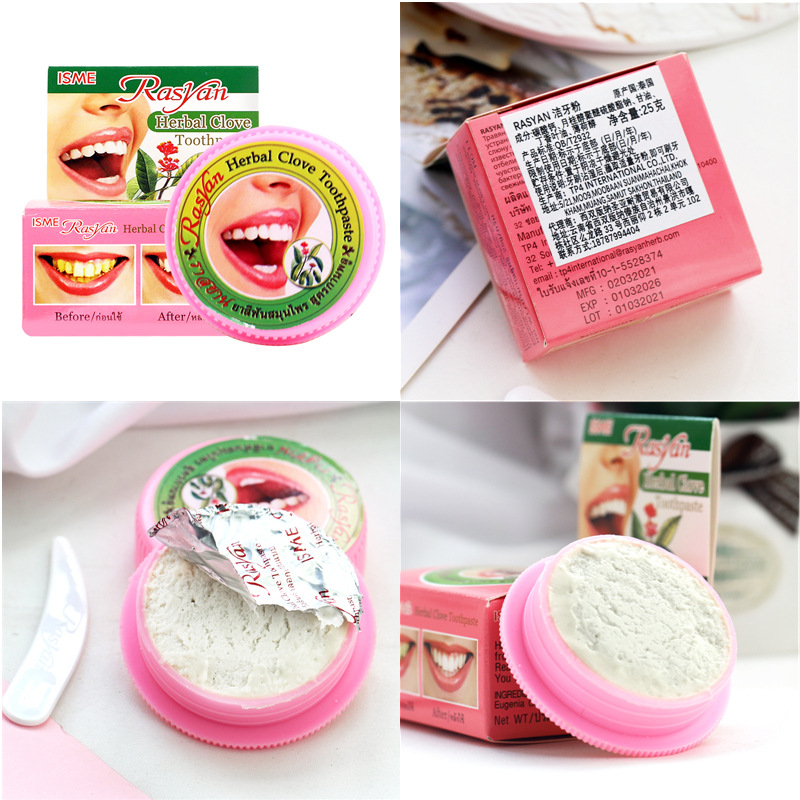 태국 라시안 허벌 클로브 치약 - 연기 및 차 얼룩 제 - Teeth Whitening Thailand 리뷰 및 가격