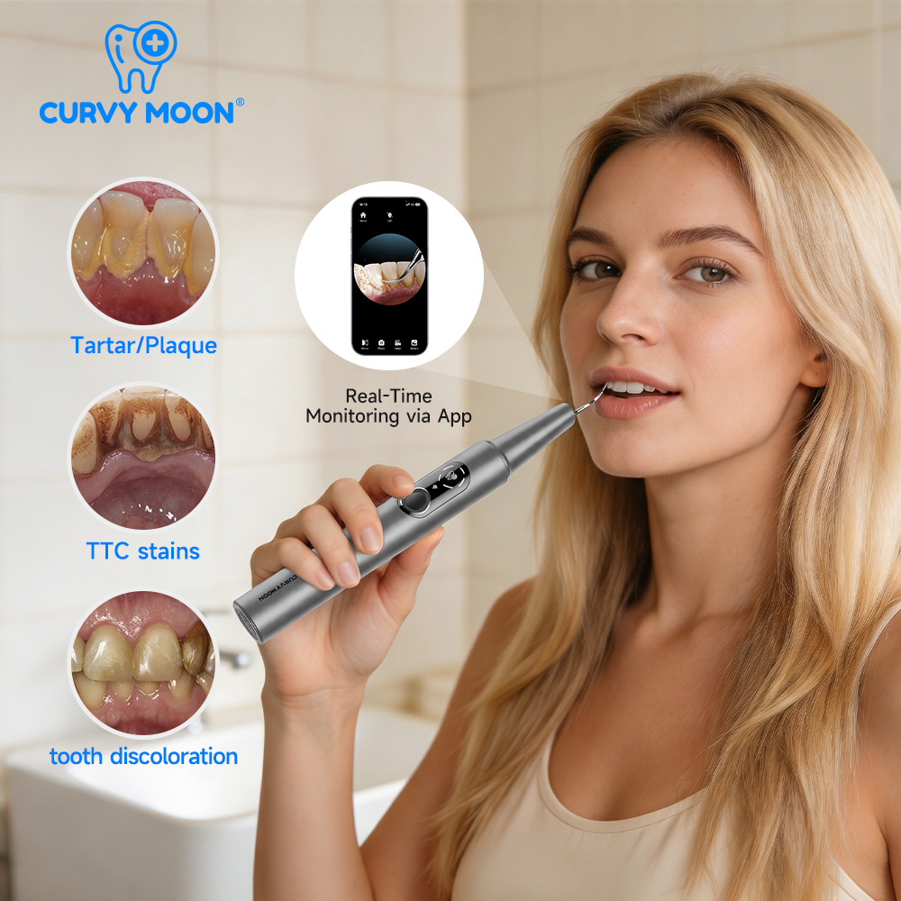 CURVY MOON 카메라가 장착된 가시형 전기 초음파 - Teeth Whitening Kit Professional 리뷰 및 가격