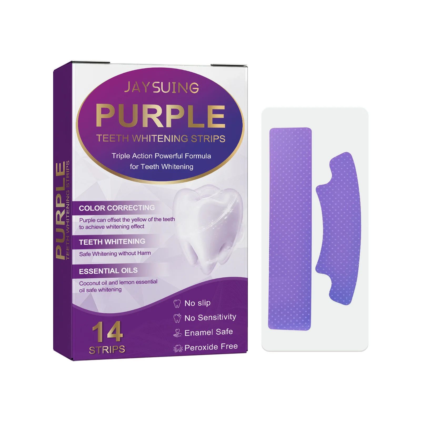 14 개/상자 치아 표백 스트립 보라색 치과 청소 화이 - Teeth Whitening Kit 리뷰 및 가격