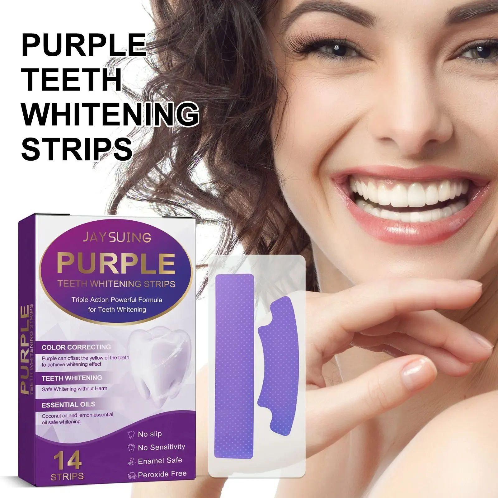 14 개/상자 치아 표백 스트립 보라색 치과 청소 화이 - Teeth Whitening Kit 리뷰 및 가격