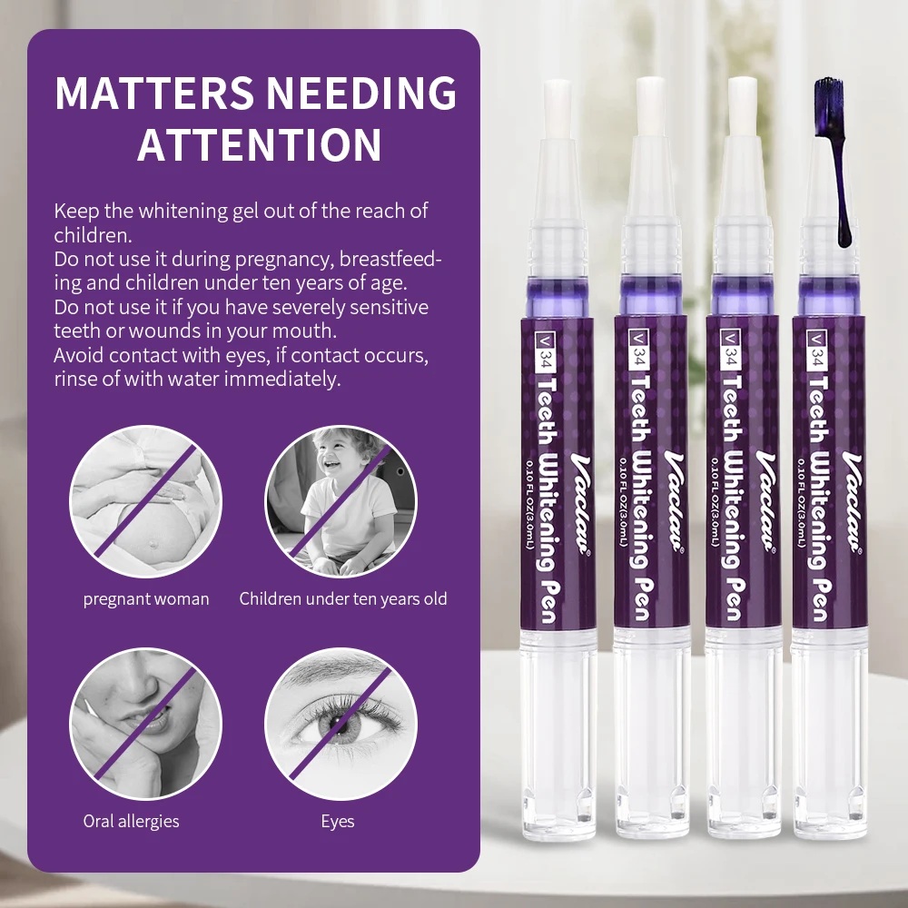 바츨라프 V34 퍼플 치아 미백 젤 펜, 얼룩 제거 및 - Teeth Whitening Kit 리뷰 및 가격