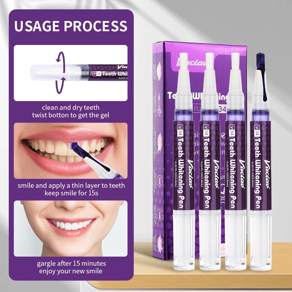 바츨라프 V34 퍼플 치아 미백 젤 펜, 얼룩 제거 및 - Teeth Whitening Kit 리뷰 및 가격