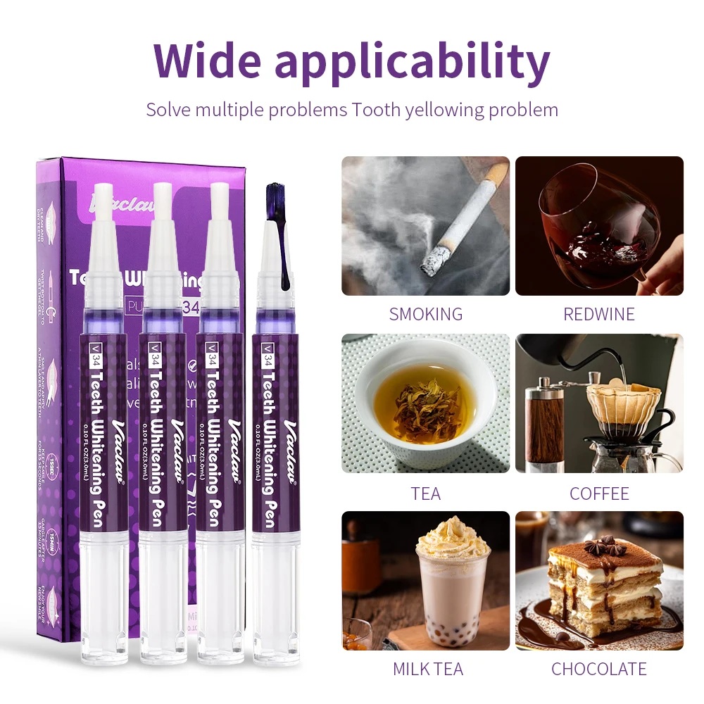 바츨라프 V34 퍼플 치아 미백 젤 펜, 얼룩 제거 및 - Teeth Whitening Kit 리뷰 및 가격